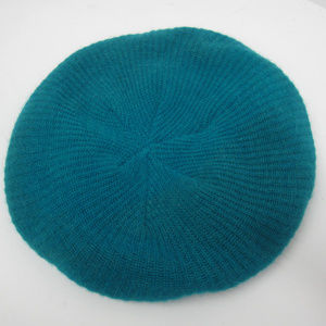 Lambswool Angora Beret Hat Knit Teal Parisienne